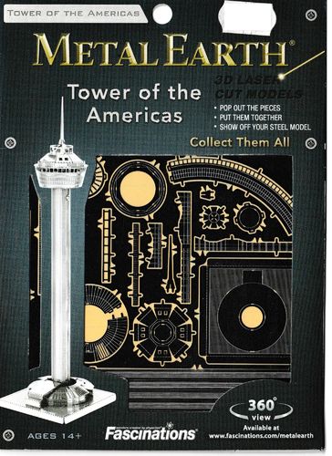MAQUETTE METAL EARTH TOWER OF THE AMERICAS A MONTER SANS COLLE NI PEINTURE